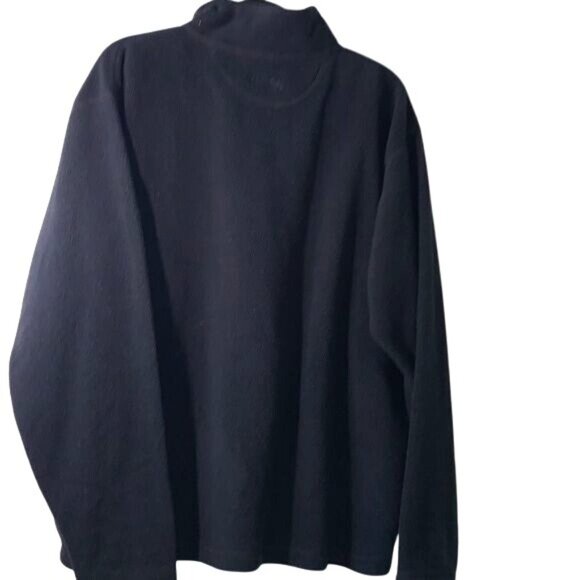 Cabelas Black Half Zip Fleece Pullover Outdoor Warm Layer L Reg - Picture 6 of 8